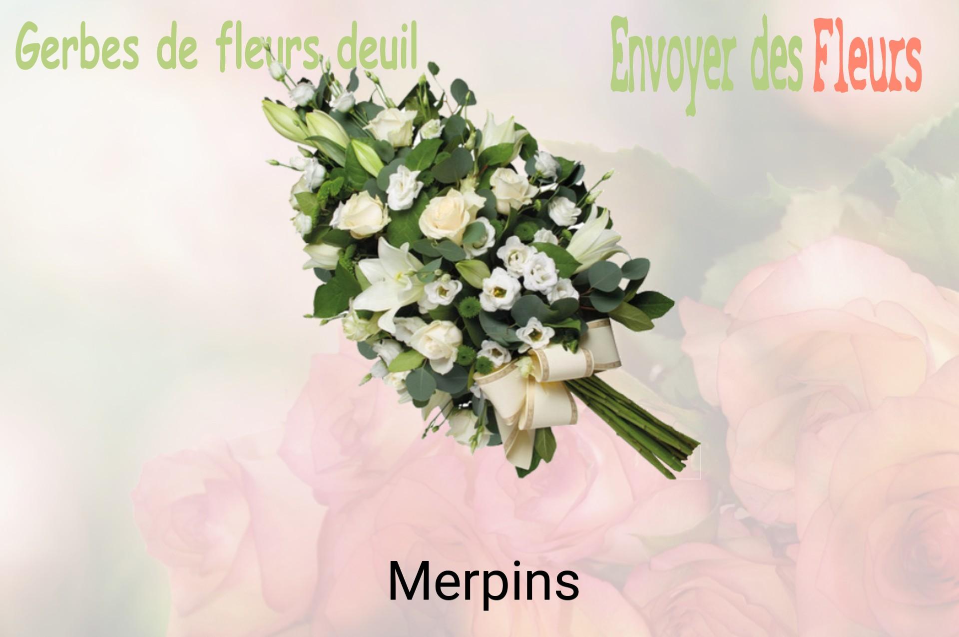 Gerbe de fleurs de deuil livrée à Merpins
